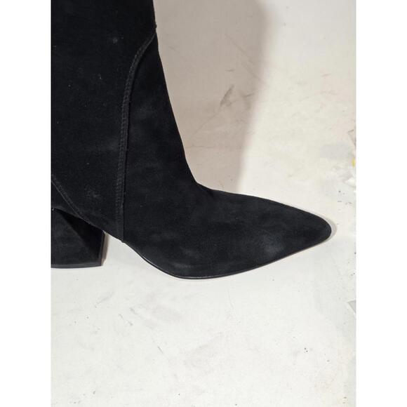 dolce vita suede boots heeled women's shoe black leather sz 6.5 - Picture 5 of 13